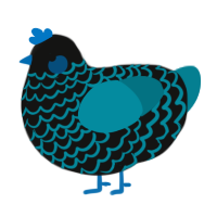 (unnamed), a black and sea chicken with a lace pattern