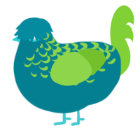 (unnamed), a sea and grass chicken with a half-lace pattern