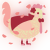 A white and rose chicken with a double-lace pattern