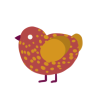 Ketchup, a red and ochre chicken with a speckle pattern