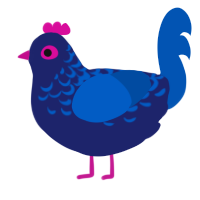 (unnamed), a navy and ultramarine chicken with a half-lace pattern