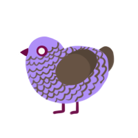 macy, a lilac and bark chicken with a lace pattern