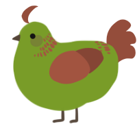 茶, a chartreuse and russet chicken with a neck-band pattern