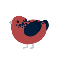 Ladybug, a red and tumblr chicken with a neck-speckle pattern