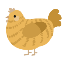 Puttin On The, a honey and gold chicken with a bar pattern
