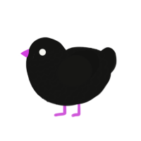 Gerald, a black chicken with a lace pattern