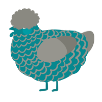 (unnamed), a teal and ash chicken with a lace pattern