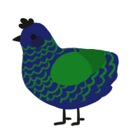 (unnamed), a navy and leaf chicken with a lace pattern