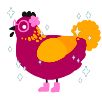 Rina, a wine and orange chicken with a neck-speckle pattern
