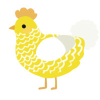 (unnamed), a yellow and white chicken with a lace pattern