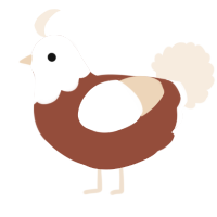 (unnamed), a russet and cream chicken with a head pattern