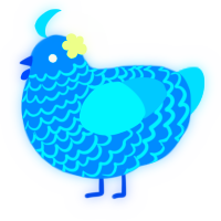(unnamed), a sapphire and cerulean chicken with a lace pattern