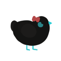 Lil Snips, a black and sable chicken