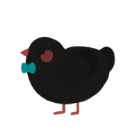 Lil Scoops, a sable and black chicken with a lace pattern