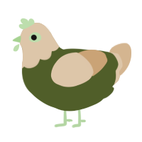 (unnamed), a olive and beige chicken with a head pattern