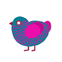 (unnamed), a sea and fuchsia chicken with a lace pattern