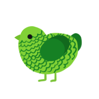 Lachanophobia, a grass and leaf chicken with a lace pattern