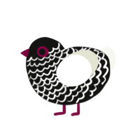 (unnamed), a black and white chicken with a lace pattern