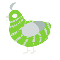 Silly, a grass and silver chicken with a bar pattern