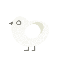white 1mod, a white chicken with a double-lace pattern