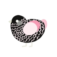 (unnamed), a black and rose chicken with a lace pattern
