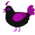 A black and plum chicken