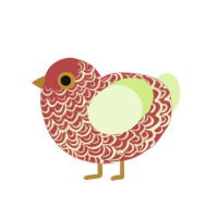MariMari, a red and apple chicken with a double-lace pattern