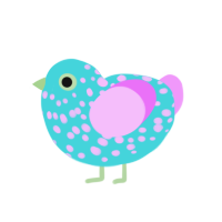 East Eggwood, a aqua and lavender chicken with a speckle pattern