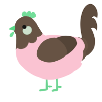 FreezeDried Icecream, a rose and bark chicken with a head pattern