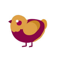 lava chicken, a maroon and orange chicken with a head pattern