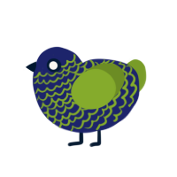 (unnamed), a navy and chartreuse chicken with a lace pattern