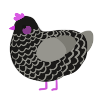 zw, a sable and ash chicken with a lace pattern