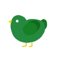 Quack, a viridian and leaf chicken