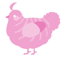 xxy pink, a pink chicken with a half-bar pattern