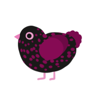 (unnamed), a sable and wine chicken with a speckle pattern