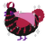 A sable and crimson chicken with a bar pattern