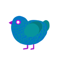 Blue Neon Gushers, a sapphire and teal chicken with a lace pattern