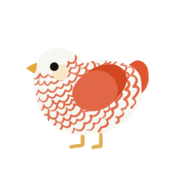 That one ngot album, a white and vermilion chicken with a lace pattern