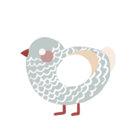 Grandmas sweater, a silver and cream chicken with a lace pattern