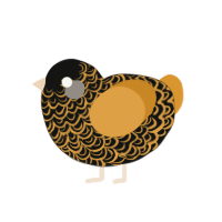 (unnamed), a black and orange chicken with a double-lace pattern