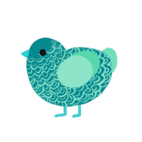 (unnamed), a teal and mint chicken with a double-lace pattern