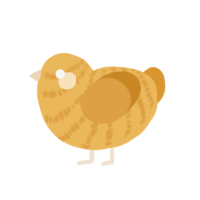 Eddie, a honey and orange chicken with a bar pattern