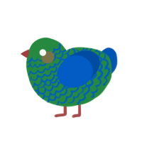(unnamed), a viridian and ultramarine chicken with a lace pattern