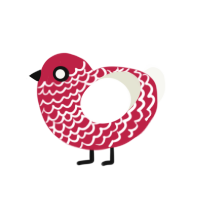 (unnamed), a crimson and white chicken with a lace pattern