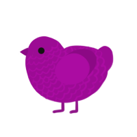 Plum, a plum chicken with a lace pattern