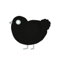 (unnamed), a black chicken with a double-lace pattern