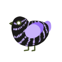 BlackBerry Phone, a sable and lilac chicken with a bar pattern