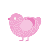 NAKED BABEY, a pink chicken with a lace pattern