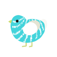 (unnamed), a aqua and white chicken with a bar pattern