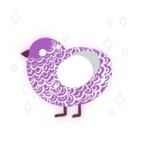 Static, a amethyst and silver chicken with a double-lace pattern